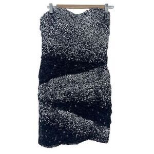 Tony Bowls All Over Sequins Strapless Mini Dress